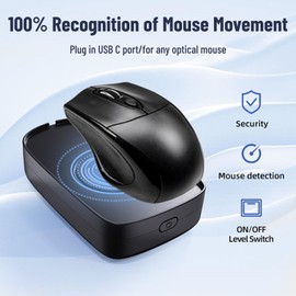 Mouse Jiggler, Undetectable Mouse Mover Device, Mouse Mover for Gaming Meeting Presentation, 2 DPI, Large Disc Plug and Play, Keeps PC Laptop Active