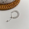 925 Sterling Silver Link Chain Fidget Rings with Dangle Bead