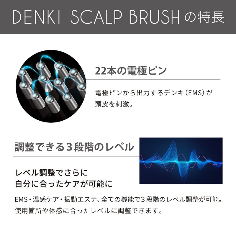 Vellcida Denki Scalp Brush, Black