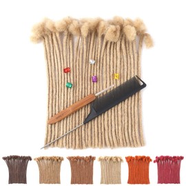 613 Bleach Blonde Loc Extensions Human Hair Dreads Extensions for Men Women Dreadlock Extensions Real Human Hair Locs Extension Handmade Permanent Locs Hair Extensions (0.6cm 613 6 Inch 30 Strands)