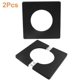 BokWin 2 Pcs Square Wall Split Flange Cover Escutcheon Plate Self-Adhesive Split Pipe Flange for 2 Inch/51mm Dia Pipe (Black)