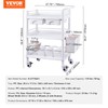 VEVOR Medical Mobile Trolley Cart with 2 Drawers & 3