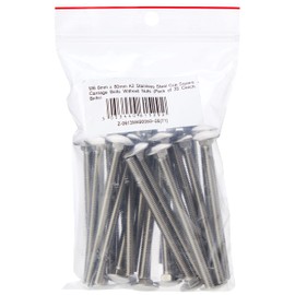 AHCM6 6mm x 80mm A2 Stainless Steel Cup Square Carriage Bolts Without Nuts (Pack of 25 Coach Bolts)