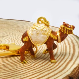 [YISHUI] （イスイ） キーホルダー 風水 キーチェーン 駱駝 お守り 長寿 財布 プレゼント 金運グッズ ビジネス 動物 装飾小物 成功 健康 ホワイト