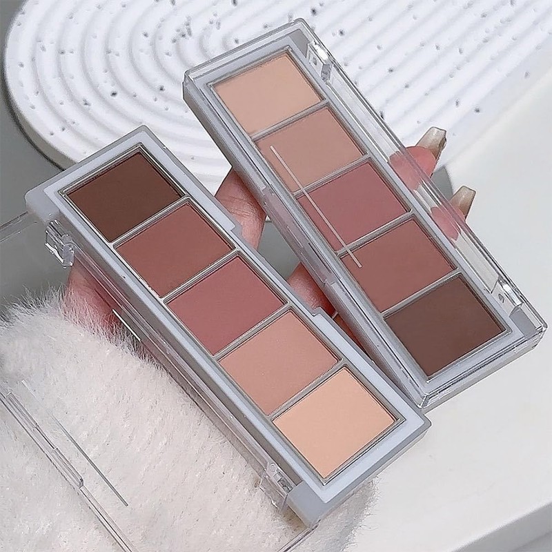 Mivota 5Color Matte Eyeshadow Palette, Neutral Cool-Toned Taupe Eye Shadows,
