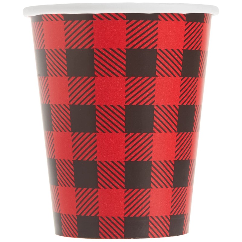 9oz Buffalo Plaid Lumberjack Party Cups, 8ct
