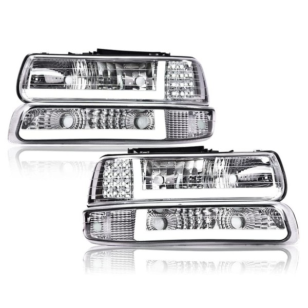 PIT66 PIT66 LED Headlight, Compatible with 99-02 Chevy Silverado 1500