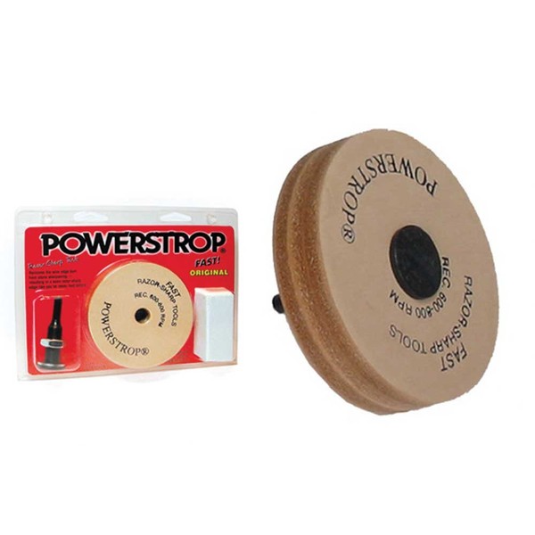 Flexcut PWS10 Standard Power Strop, with Flat Round Wheel and Buffing Compund, Rated for 600-800 RPM