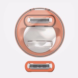 Lumbor37 Maquinilla de Afeitar para Mujer, Afeitadora de Cejas con 5 Cuchillas Reemplazables, Protector de Precisión y Lubricación 360° con Aloe, Rasuradoras para Cejas Portátil con Estuche de Viaje