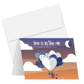 Your Love Lifts Me Up – Happy Valentine's Day Greeting Cards, Beautiful and Romantic Valentines Love Hearts Greetings for Husband, Wife | 4.25 x 5.5" | 10 per Pack