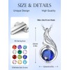 TANGPOET Phoenix Pendant Necklace September Birthstone Sapphire Jewelry for Women