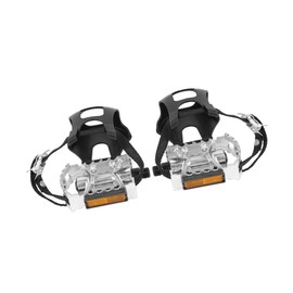 REPAIROCK Pair Bicycle Pedals with Toe Clip Foot Strap Reflective Strap Durable Material Auto Replacement Parts