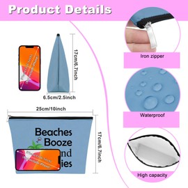 Beach Gifts for Women Friends Makeup Bag Beach Lover Gifts Cosmetic Bag Funny Vacation Gift Beach Themed Gifts for Women Besties Birthday Christmas Graduation Gift for Beach Lover Travel Pouch（Blue）