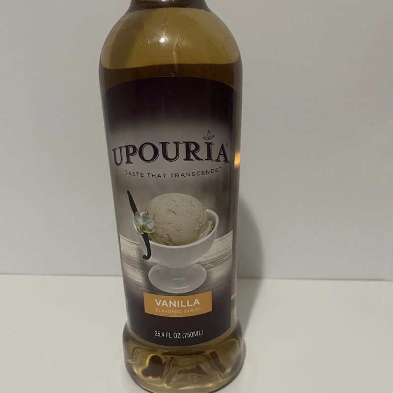 Upouria VANILLA Coffee Syrup 25.4oz (750Ml)Vegan Gluten-Free Kosher DRINK SYRUP