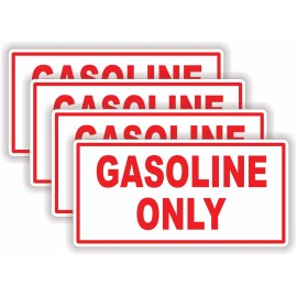 Unbranded 4-pack 2x4 inch GASOLINE ONLY Vinyl Stickers Gas Decals Labels Tank Diesel