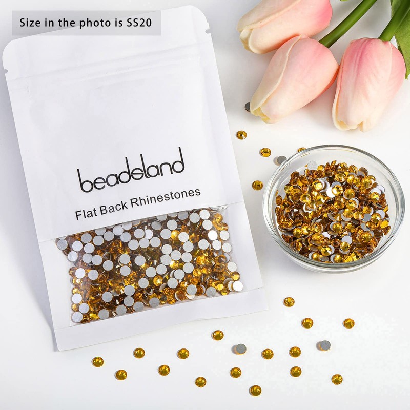 Beadsland 2880pcs Flat Back Crystal Rhinestones Round Gems for Nail