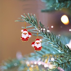 Christmas Santa Dangle Earrings for Women Girl,Hook Dangling Hanging Hypoallergenic Holiday Festival Party Jewelry Gift for Bff Sister