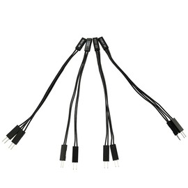 ZYAMY 4pcs Single Female to Dual Male Jumper 2 Pins for PC Motherboard Power Light-Emitting Diode Switch Reset HDD Hard Drive, Black