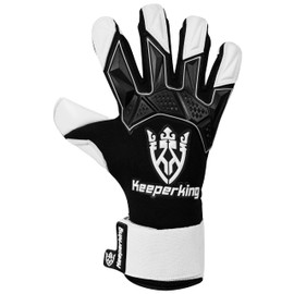 Keeperking GladiatorKing Negative Cut Professional Men's Goalkeeper Gloves with Professional Extreme Grip 4 mm (9, G-White-Black)