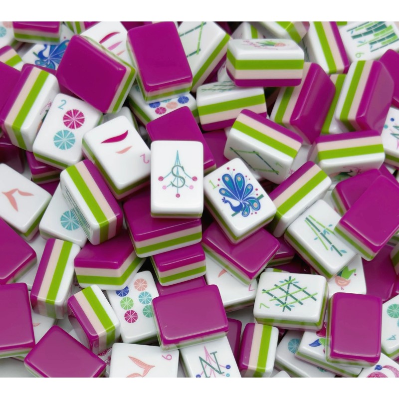 ,160 Acrylic Mahjong Tiles,American Mahjong,Hand-carved Mahjong Tiles,Custom 4-Layer Mahjong,Amara Pink