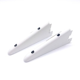 Twin Slot Shelving Brackets White - Heavy Duty Steel Bracket | Pack of 2 - 120mm / 12cm