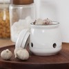 HAOTOP Ceramic Mini Garlic Keeper with Lid, Garlic Container Saver