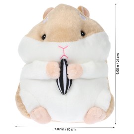 NUOBESTY Stuffed Hamster Doll Simulation Plush Hamster Toy Cute Cartoon Plush Hamster for Home Decor(Brown)