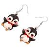 OUSIO Valentine's Day Cute Penguin Earrings Acrylic Love Heart Animals