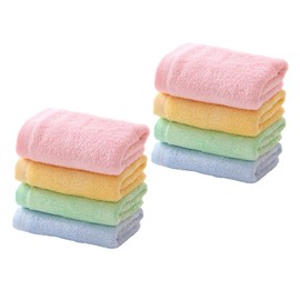BUGUUYO 8pcs Washcloth Towels Soft Absorbent Face Towels for Gentle Cleaning for Bathing Daily Use Nursery Yellow Pink Green Blue
