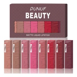 Set Labiales Líquidos Mate Dunuf Beauty Rojo