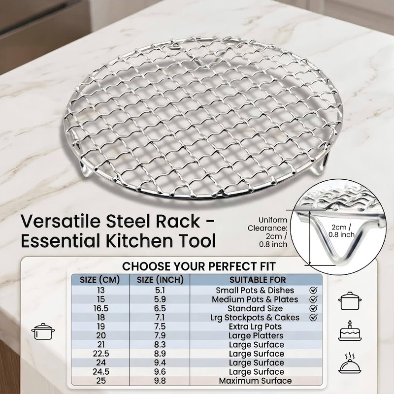 2PCS Small Cooling Rack 4.7Inch Round Stainless Steel Wire Rack,