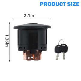 Ignition Switch with 2 Keys 4 Position 7 Terminals Ignition Starter Switch Replacement for Husqvarna Craftsman John Deere MTD Murray Riding Lawn Mower 532175566 175566 725-1741 925-1741