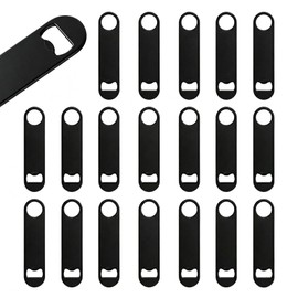 MTOMDY 20 Pcs Flat Beer Bottle Opener 7 Inch,Stainless Steel for Daily Use in Households, Outdoor Barbecues, Bar, Parties, Restaurants,(Black)