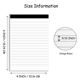 Nichela Notepad for Daily Planning and Organization of Work – 4 x 6-inches Lined Paper – Thick Bright White Paper – 30 Pages – Note Pads Ruled Pages – Pack of 10