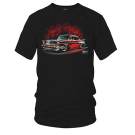 Wicked Metal 57 Chevy Bel Air, 1957 Chevy Bel Air Shirt, Muscle Car Shirt Black