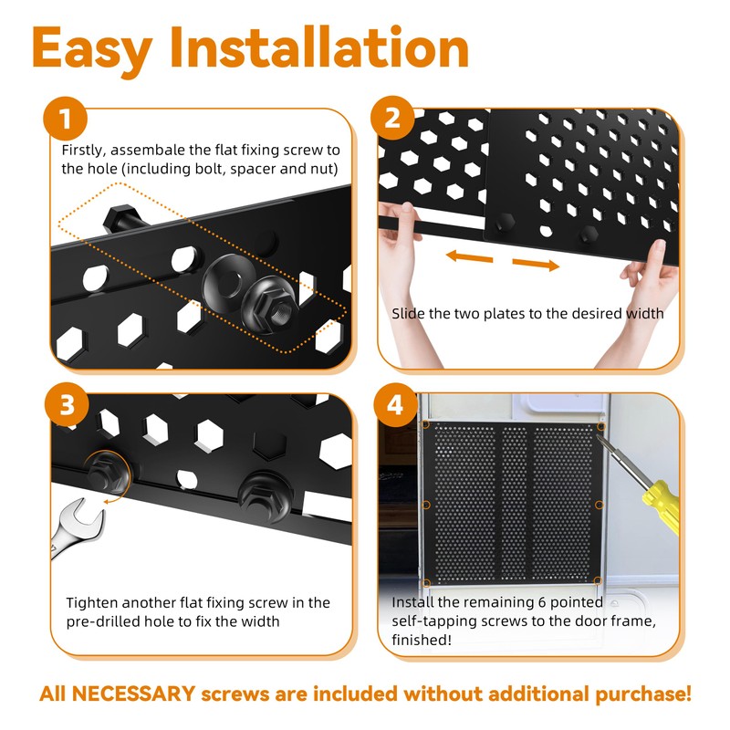 RVZONE RV Screen Door Protector Adjusts from 21.5"- 35", RV