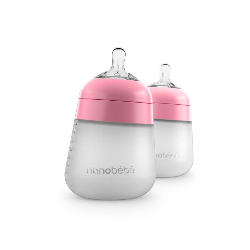 Nanobébé, Biberón de Silicón 270 ml./ 9Oz. 2 Pack, Color