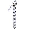 Premium Classic Check Woven Microfiber Skinny Tie - Black and
