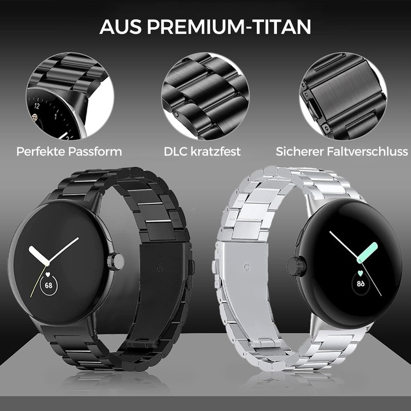 Synsing Titanium Metal Strap Compatible with Pixel Watch 3 41