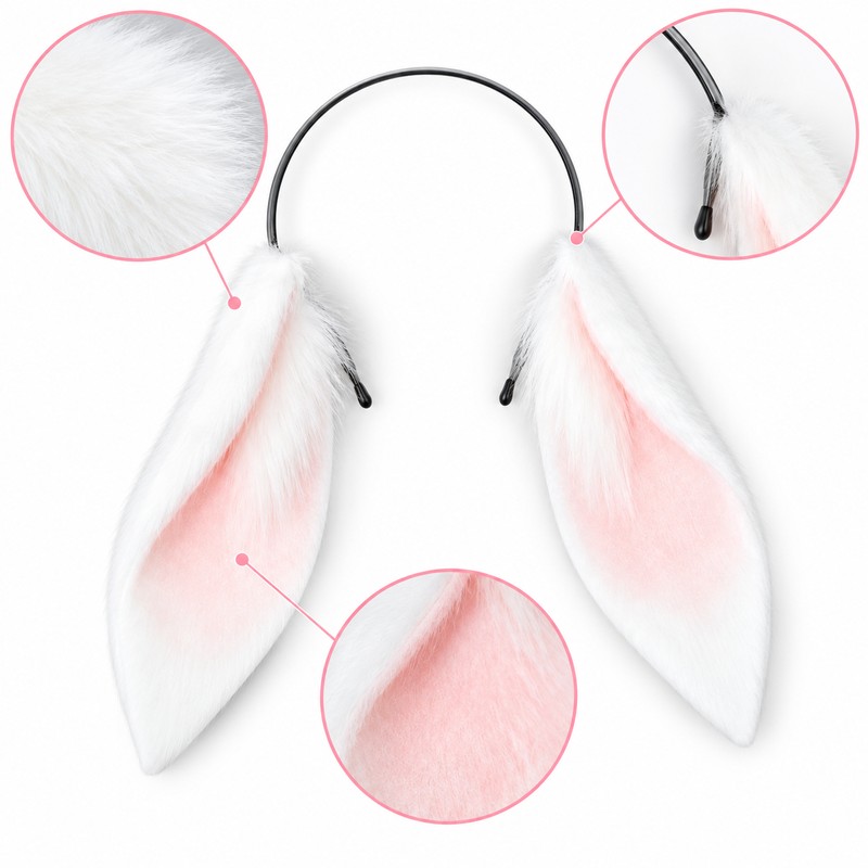 Plush Bunny Ears Hairband for Cosplay & Parties – Soft