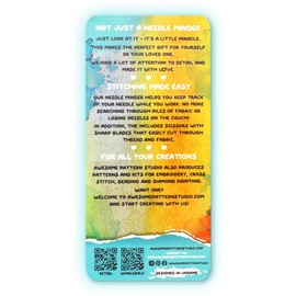 Awesome Pattern Studio Needle Minder Set – Hummingbird Magnetic Needle Minder + 2 Needle Threaders + Crane Scissors. Enamel Pin for Cross Stitch, Embroidery and Craft