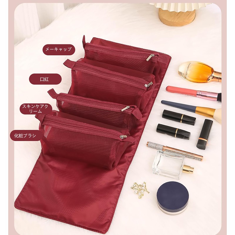 Travel Bag with Pouch, 4 Blocking, Large Capacity Carrying Bag
