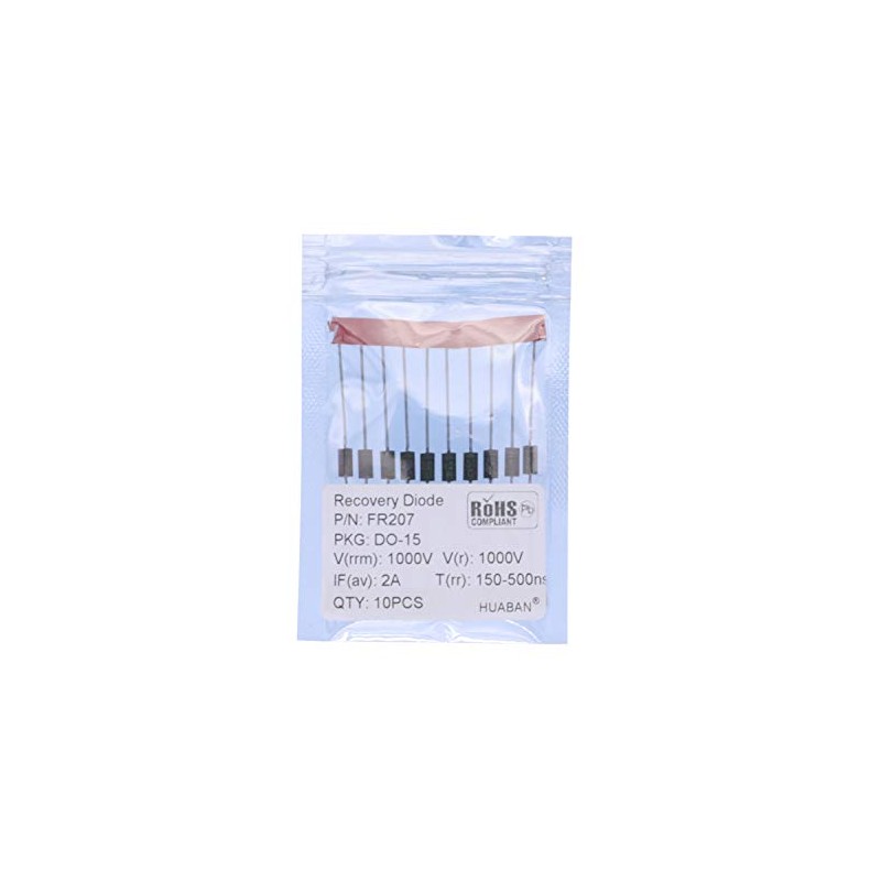 10PCS FR207 Fast Recovery Rectifier Diode 2A 1000V 150-500ns DO-15