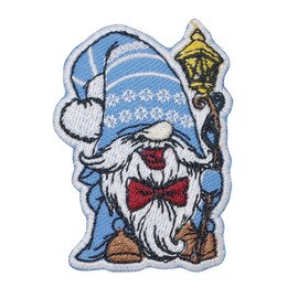 pipomama Santa Nome Iron On Patches for Clothing Embroidered Applique Patch Badge Sew On Emblem DIY Craft (Blue)