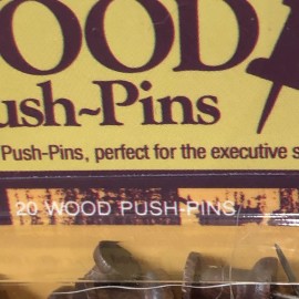 Moore Wooden Push Pins -Brand Moore - 20-Count - Brown
