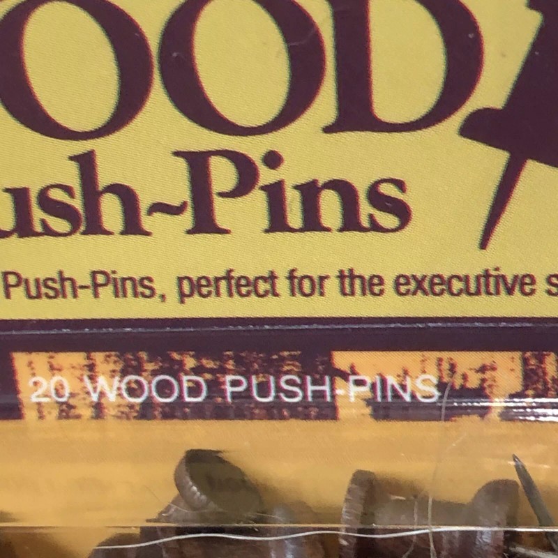 Moore Wooden Push Pins -Brand Moore - 20-Count - Brown