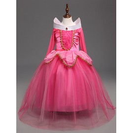 DreamHigh Sleeping Beauty Princess Party Girls Costume Dress (pink, 5-6 Years)