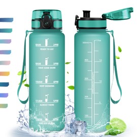 Water Bottle, 500 ml, Sports Water Bottle with Time Marking, with Filter, Leak-proof Drinking Bottle, BPA-Free, Water Bottle for Sports, Fitness, Yoga, School, Office