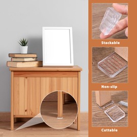 JIYIN 8 Pcs Plastic Wedges Shims Clear Toilet Shims for Leveling, Levelers Adjustable Blocks Flexible Furniture Shims Wedges for Fixing Uneven Desks Doors Cabinets Windows Fix Highest Side 5mm