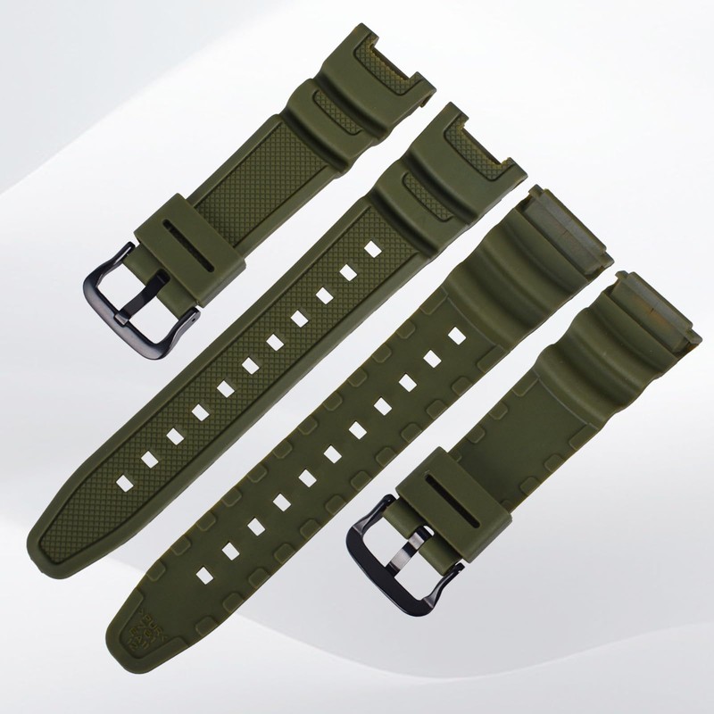 Waterproof Natural Resin Replacement Watch Band for Casio Sport SGW-100